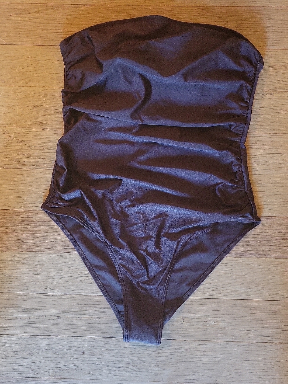 Source Unknown Chocolate Brown Strapless One-Piece Swimsuit NWOT
